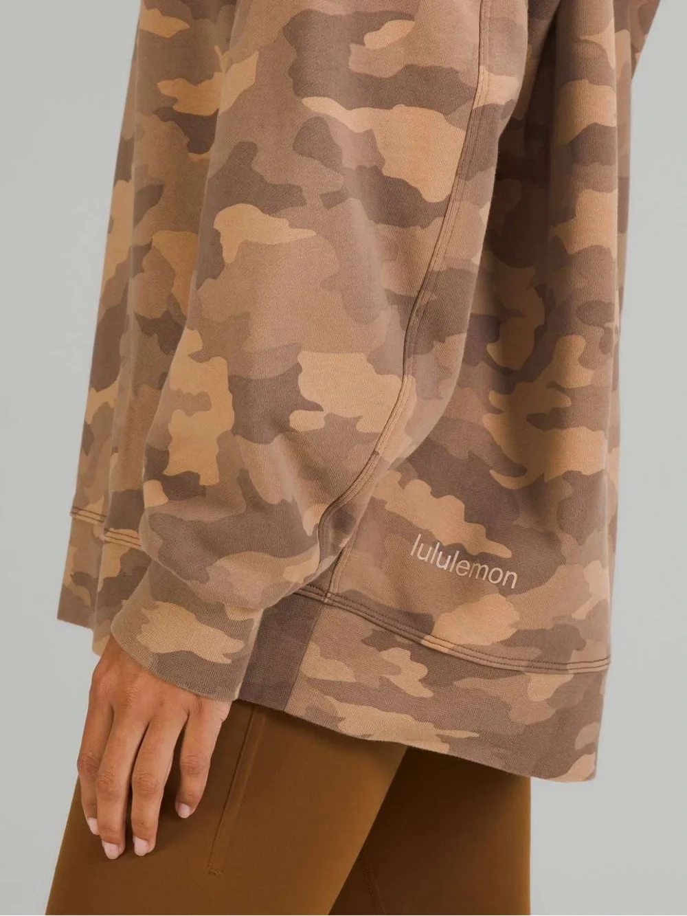 Lululemon Perfectly Oversized Crew Heritage 365 Camo Beige Multi